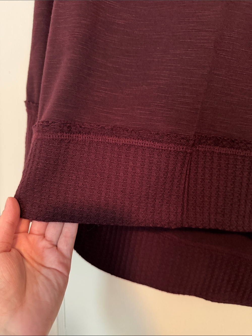 Knox Rose Burgundy Lace-Shoulder Long Sleeve Pullover - Picture 3 of 7